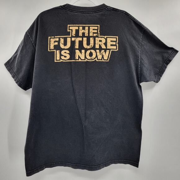 WWE NXT Old School Logo Black & Yellow Distressed Graphic T-shirt Men's Size XL - Picture 2 of 5